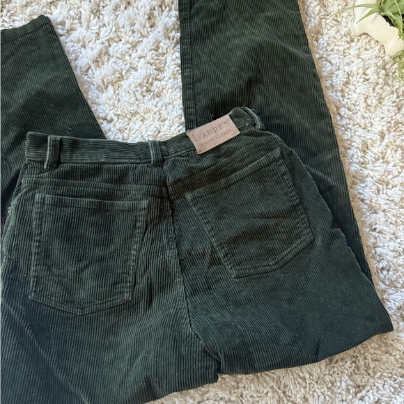 Dark Green Ralph Lauren designer highly waisted pants Cotton Blend Fabric - Picture 5 of 9